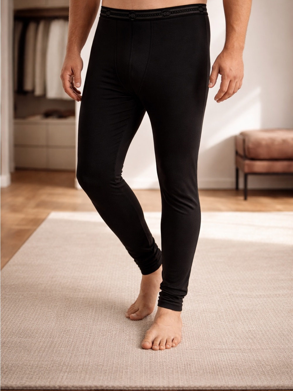 NWOT HB Men’s Big & Tall Black Base Layer Long Pants Cold Weather - 2XLT